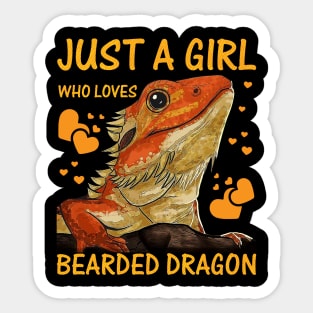 Just a Girl Who Loves Bearded Dragons Lizard Reptile Sticker